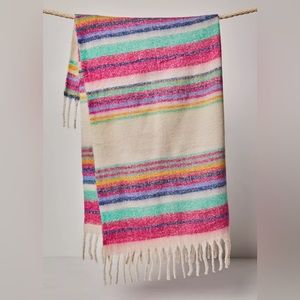 NWT Free People Skye Stripe Fringe Throw Blanket